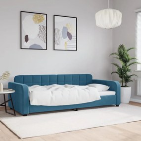 Sofá-cama 90x200 cm veludo azul