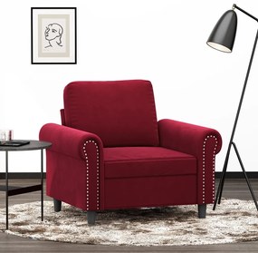 vidaXL Poltrona 60 cm veludo vermelho-tinto