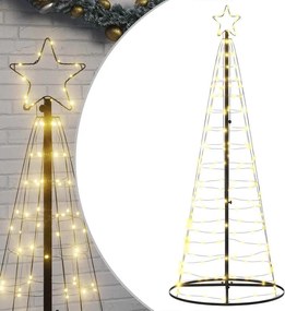 vidaXL LED Árvore de Natal 200 LEDs Branco Quente 180 cm