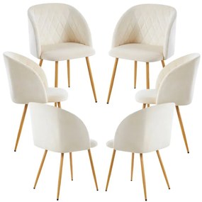 Pack 6 Cadeiras Velt Veludo - Beige