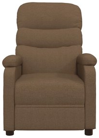 Poltrona de massagens elétrica reclinável tecido castanho