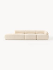 Módulo com chaise longue em bouclé Sofia (4 lugares)