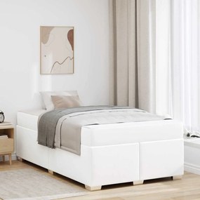vidaXL Estrutura da Cama com colchão Branco 120 x 190 cm tecido