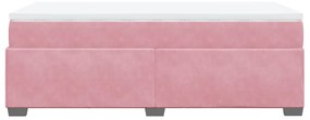 Cama com molas/colchão 90x190 cm veludo rosa