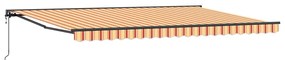Toldo Retrátil Manual Amarelo e Laranja 500x300 cm