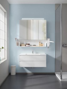 Armário de parede casa de banho com iluminação LED 14,6 x 70,1 x 70,1 cm branco