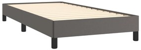 Estrutura de cama 100x200 cm couro artificial cinzento