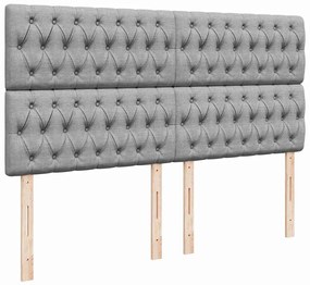 Estrutura cama otomana colchão 160x200 cm tecido cinzento claro