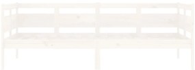 Sofá-cama 90x190 cm madeira de pinho maciça branco