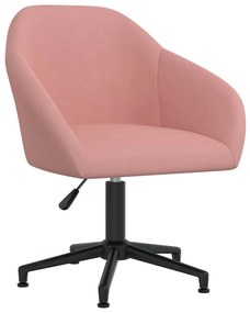 Cadeira de escritório giratória veludo rosa