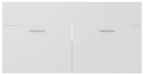 2 pcs conjunto de móveis de casa de banho contraplacado branco