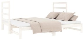 Estrutura sofá-cama de puxar 2x(90x190) cm pinho maciço branco