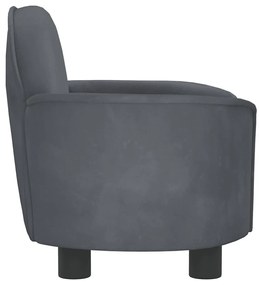 Cama para cães 66x40x45 cm veludo cinzento-escuro