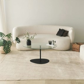 Mesa de Centro Porto – Transparente/Preto – 90x40x60 cm