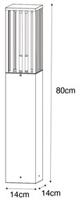 Candeeiro de pé moderno para exterior preto 80 cm IP44 - Dijon Moderno