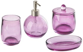 Conjunto de 4 acessórios de casa de banho em vidro violeta ROANA Beliani