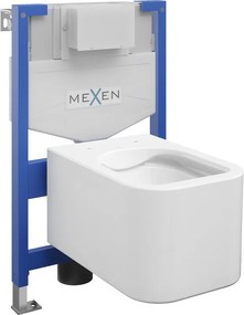 Mexen Elis conjunto embutido WC estrutura Fenix XS-F com sanita, branco brilho - 6803391XX00