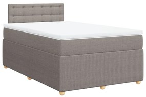 Cama boxspring c/ colchão 120x190cm tecido castanho-acinzentado