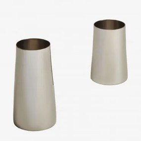 Conjunto De 2 Vasos Em Aço Inoxidável Padulin Aço Inoxidável Brilhante - Sklum