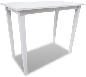 Consola de mesa branca e conjunto de 4 cadeiras de bar