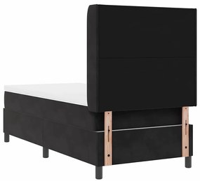 Cama Box com Colchão e LED Preto 100x200 cm Veludo