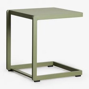 Mesa Auxiliar Para Jardim Quadrada 40x40 Cm Em Alumínio Dulem Verde Azeitona Intenso - Sklum