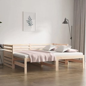 vidaXL Estrutura sofá-cama de puxar 2x(90x190) cm pinho maciço