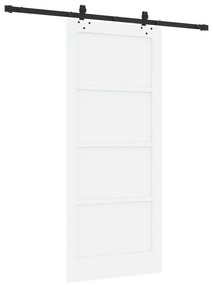 Porta Deslizante com Conjunto de Ferragens Branca 86x198.5 cm Madeira