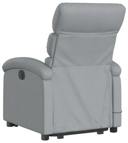 Poltrona reclinável massagens tecido cinzento-claro
