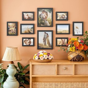 Conjunto de 10 molduras fotografias pretas
