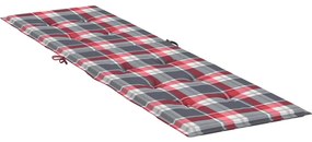 Almofadão cadeira de terraço (75+105)x50x4 cm xadrez vermelho