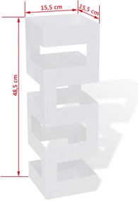 Suporte guarda-chuvas/de armazenamento quadrado branco aço 48,5 cm