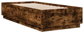 Estrutura cama 90x200 cm derivados de madeira carvalho fumado