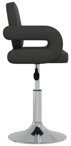 Cadeiras de jantar giratórias 6 pcs couro artificial preto