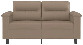 Sofá de 2 lugares 120 cm couro artificial cor cappuccino