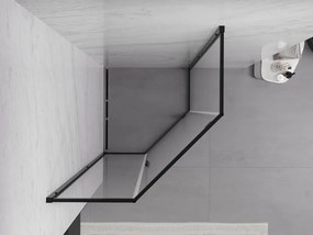 Mexen Exo-R cabine de duche pentagonal de abrir 90 x 90 cm, transparente, preta - 812-090-090-70-00