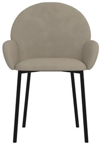 Cadeiras de jantar 2 pcs veludo cinzento-claro