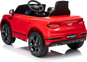Carro elétrico para Crianças 12V Bentley Bentayga S, Rodas de espuma EVA, Assento Couro ecológico Vermelho