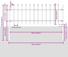 Cerca para Jardim Branco 5.1 x 1 m Aço revestido a pó
