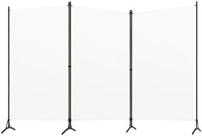 320731 vidaXL Divisória de quarto com 3 painéis 260x180 cm tecido branco