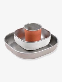 Conjunto de refeição com 3 peças de inox, BEABA terracota