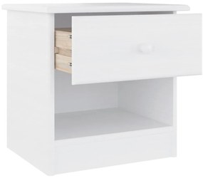 Mesa de cabeceira ALTA 41x35x41 cm pinho maciço branco