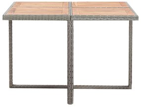 9 pcs conjunto jantar exterior c/ almofadões vime PE antracite