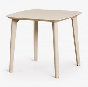Mesa De Jardim Quadrada 85x85 Cm Em Polipropileno Scand Tapioca Bege - Sklum