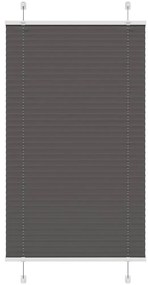 Preto Plissada Cega 80x100 cm Largura Tecido 79,4 cm Poliéster