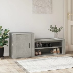 vidaXL Sapateira 130x35x54 cm derivados de madeira cinzento cimento