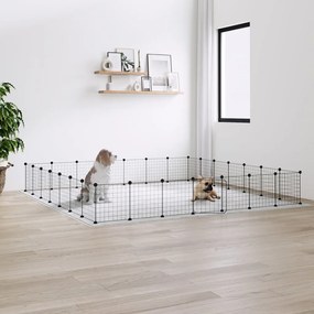 vidaXL Gaiola p/ animais de 28 painéis c/ porta 35x35 cm aço preto