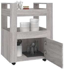 Carrinho de cozinha 60x45x80 cm derivados madeira cinza sonoma