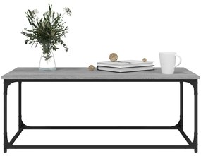 Mesa de centro 102x50x40cm derivados madeira/ferro cinza sonoma