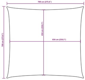 Para-sol vela tecido oxford quadrado 7x7 m antracite